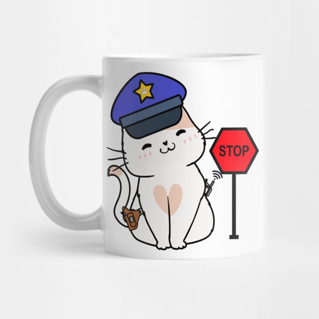 Funny Persian Cat Policeman by Pet Station